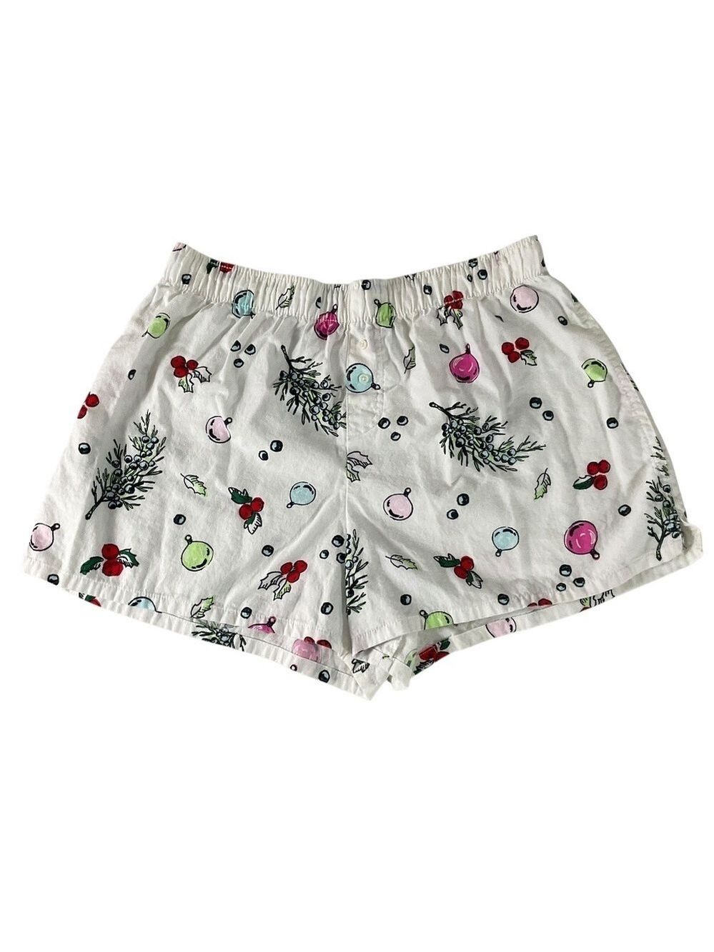 Colsie Holiday Pajama Sleep Shorts Women’s Medium Cotton Christmas Print Lounge